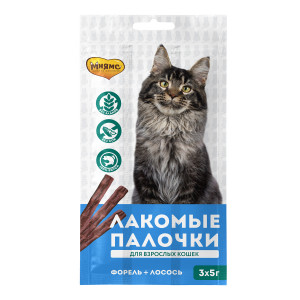 Мнямс лакомые палочки 13,5 см для кошек с форелью и лососем 3х5 г арт.707698