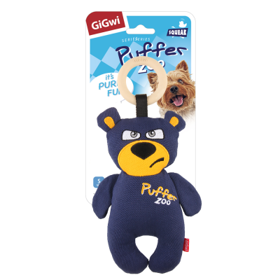 -GiGwi Puffer Zoo Игрушка для собак Медведь с пищалкой арт.73473