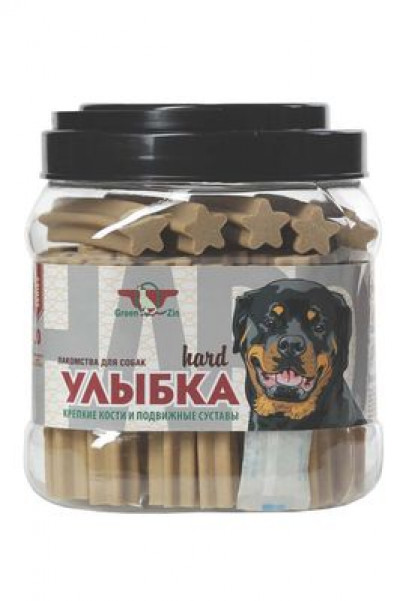 Грин Кьюзин УЛЫБКА Hard №20 Лакомство для собак Мягкие жевательные палочки для крепких костей и суставов 1130 гр (55шт) арт.74996
