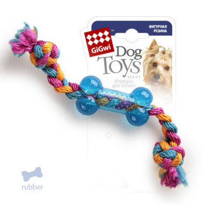 -GiGwi Dog Toys Игрушка для собак Косточка на веревке арт. 65673