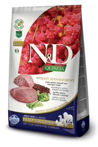Фармина (FARMINA N&D DOG GRAIN FREE QUINOA WEIGHT MANAGEMENT LAMB) корм для собак для контроля веса Ягненок с Киноа 7кг арт.3024