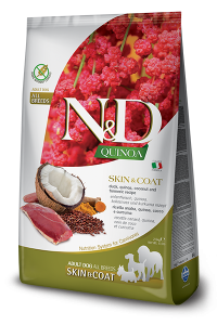 Фармина (FARMINA N&D DOG GRAIN FREE QUINOA SKIN & COAT DUCK) корм для собак для здоровья кожи и шерсти Утка с Киноа 2,5кг арт.3020