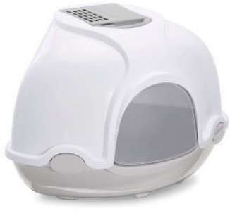 -IMAC био-туалет для кошек угловой GINGER 52х52х44,5h см, светло-серый арт.84370