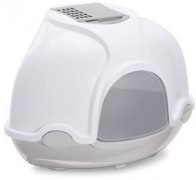 -IMAC био-туалет для кошек угловой GINGER 52х52х44,5h см, светло-серый арт.84370