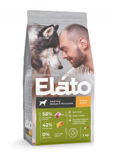 Elato (Элато) Adult Dog Medium & Maxi Chicken & Duck Сухой корм для собак средних и крупных пород с курицей и уткой 2 кг арт.91062