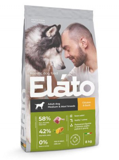 Elato (Элато) Adult Dog Medium & Maxi Chicken & Duck Сухой корм для собак средних и крупных пород с курицей и уткой 8 кг арт.91063