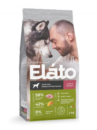 Elato (Элато) Adult Dog Medium & Maxi Chicken & Duck Сухой корм для собак средних и крупных пород с ягненком и олениной 2 кг арт.91064