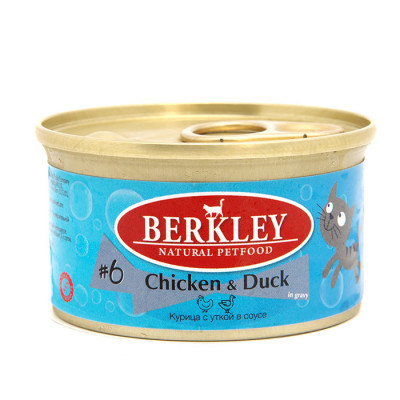 Berkley №6 консервы для кошек Курица с уткой в соусе арт.92878