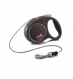 -flexi рулетка Black Design XS (до 8 кг) 3 м трос черный/розовый арт.98033210