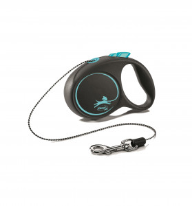 -flexi рулетка Black Design XS (до 8 кг) 3 м трос черный/голубой арт.98033234