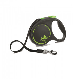 -flexi рулетка Black Design L (до 50 кг) 5 м лента черный/зеленый арт.98034125
