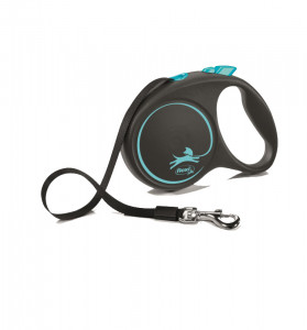 -flexi рулетка Black Design L (до 50 кг) 5 м лента черный/синий арт.98034132