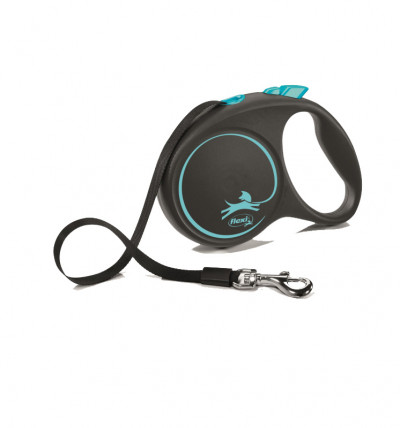 -flexi рулетка Black Design L (до 50 кг) 5 м лента черный/синий арт.98034132