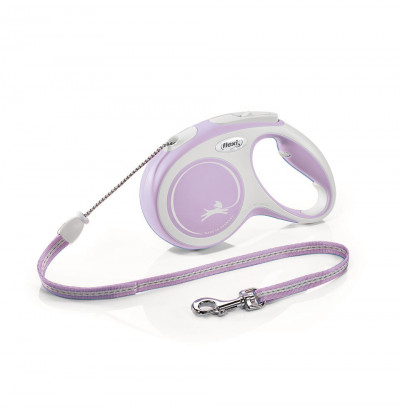 -flexi рулетка NEW LINE Comfort S (до 12 кг) трос 5 м серый/розовый арт. 98042809