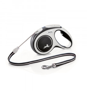 -flexi рулетка NEW LINE Comfort S (до 12 кг) трос 5 м серый/черный арт. 98042847