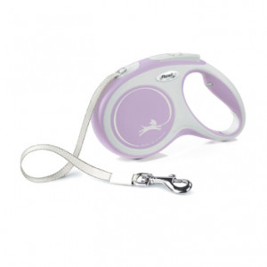 -flexi рулетка NEW LINE Comfort M (до 25 кг) лента 5 м серый/розовый арт. 98043608