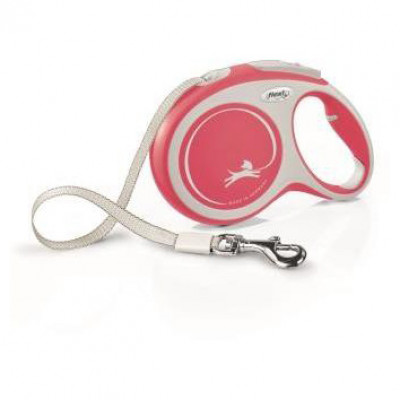 -flexi рулетка NEW LINE Comfort M (до 25 кг) лента 5 м серый/красный арт. 98043622