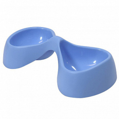 United Pets миска двойная Bicio, 2х230 мл, голубая арт.GU0121AZ