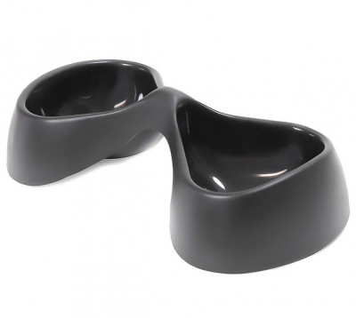 United Pets миска двойная Bicio, 2х230 мл, черная арт.GU0121NE
