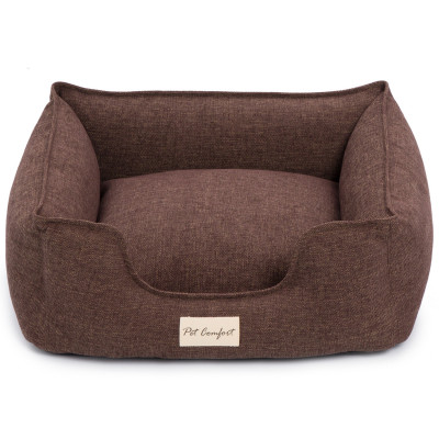 Pet Comfort Alpha Mirandus 19 Лежанка для кошек и собак мелких пород, размер S 50х60 см, коричневый арт. PC7543