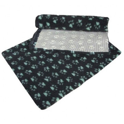 ProFleece коврик меховой 1х1,6 м угольный/голубой арт.PF011