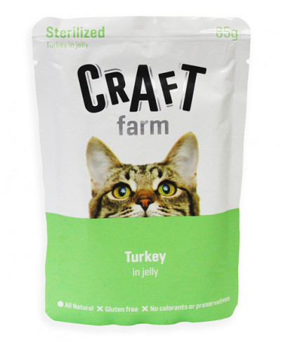 Craft Farm Крафт Фарм для стерилизованных кошек индейка в желе 85гр. арт.7213