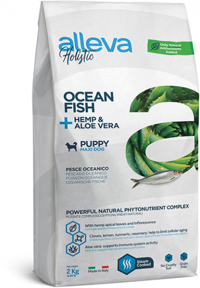 Alleva Holistic Puppy/Junior Ocean Fish Maxi беззерновой сухой корм для щенков крупных пород с океанической рыбой 2 кг арт. P00228