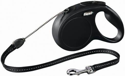 -flexi рулетка New Classic S (до 12 кг) 8 м трос черная