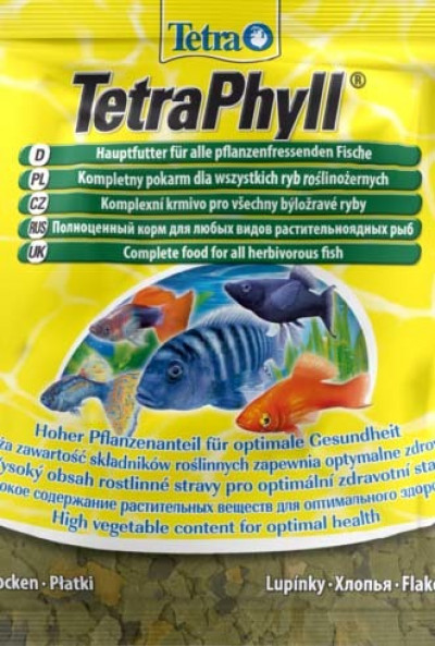 -TetraPhyll корм для всех видов рыб растительные хлопья 12 г (sachet)