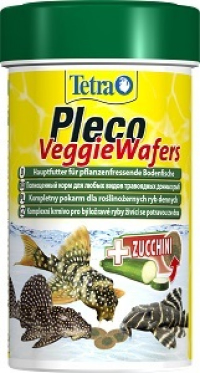 -TetraPleco Veggie Wafers корм-пластинки с добавлением цуккини для донных рыб 100 мл