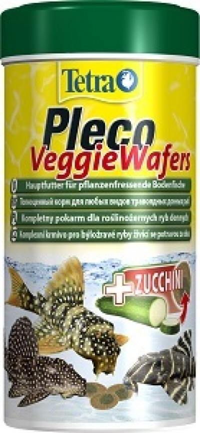 -TetraPleco Veggie Wafers корм-пластинки с добавлением цуккини для донных рыб 250 мл