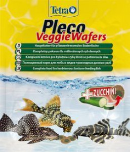 -TetraPleco Veggie Wafers корм-пластинки с добавлением цуккини для донных рыб 15 г
