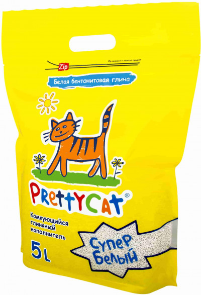 PrettyCat наполнитель комкующийся для кошачьих туалетов "Супер белый" 4,2 кг (5 л)