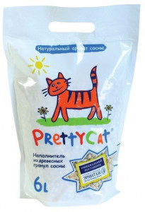 PrettyCat наполнитель древесный для кошачьих туалетов "Wood Granules" 2 кг ( 6 л) арт.621335