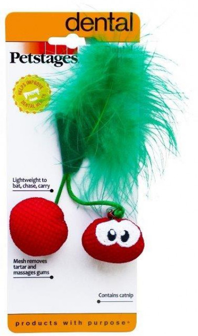 Petstages игрушка для кошек Dental "Вишни" с кошачьей мятой, 7 см
