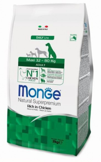 Monge Dog Maxi корм для взрослых собак крупных пород с курицей 3 кг