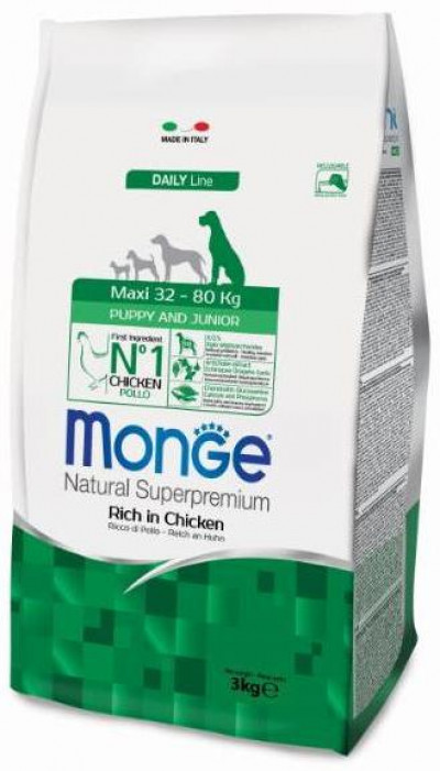 Monge Dog Maxi корм для щенков крупных пород с курицей 3 кг
