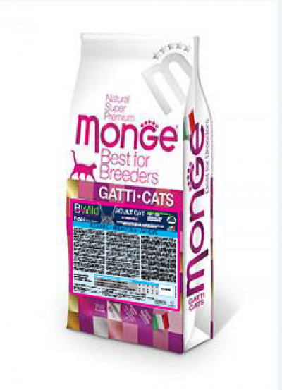 Monge BWild Cat Anchovies корм для взрослых кошек с анчоусами 10 кг
