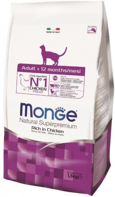Monge Cat корм для взрослых кошек с курицей 1,5 кг