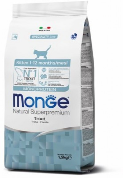 Monge Cat Monoprotein корм для котят с форелью 1,5 кг