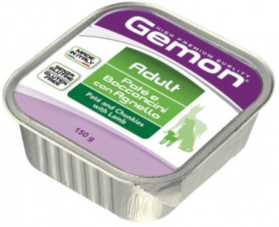 -Gemon Dog консервы для собак паштет с кусочками ягненка 150г