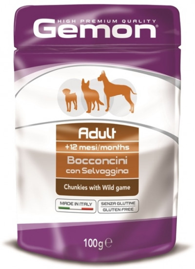-Gemon Dog Pouch паучи для собак кусочки дичи 100г